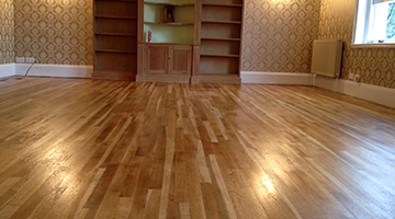 New floor laid in a dining room