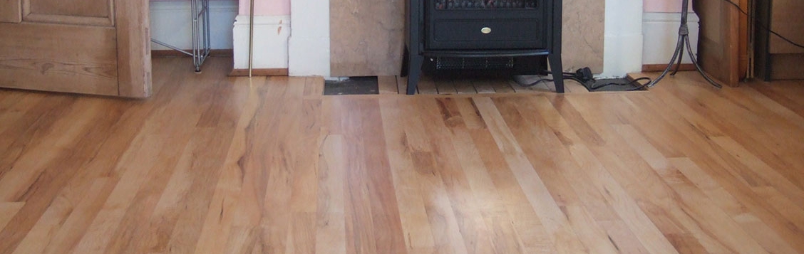 Beech wood floor sanded and varnished