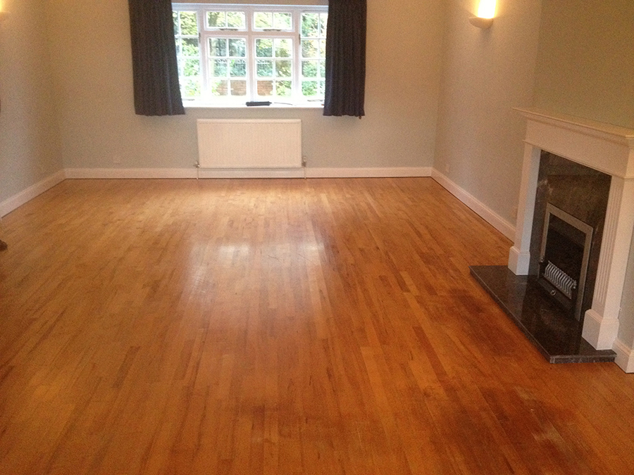 Beech wood floor restored in Worcester