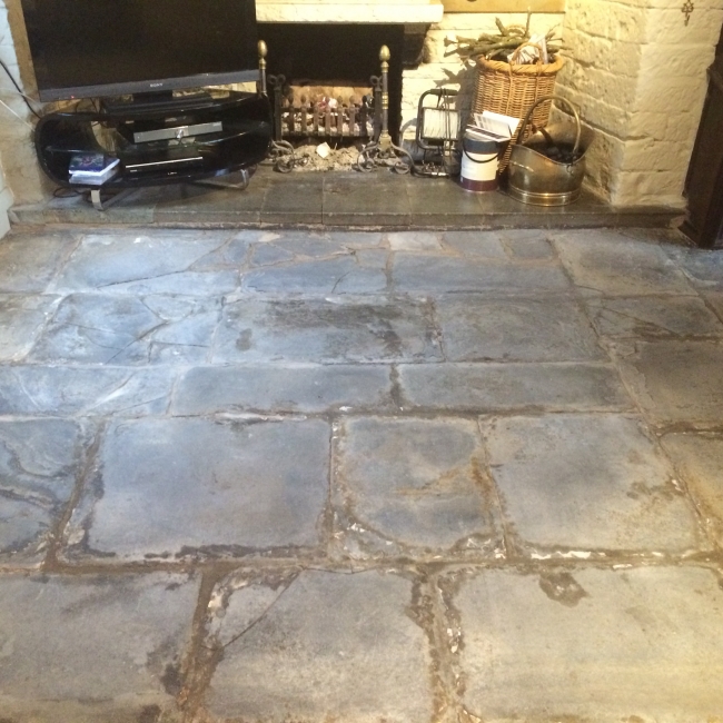 blue lias flagstone floor restoration