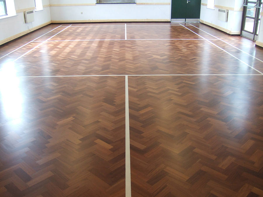 Sports hall with badminton court linage