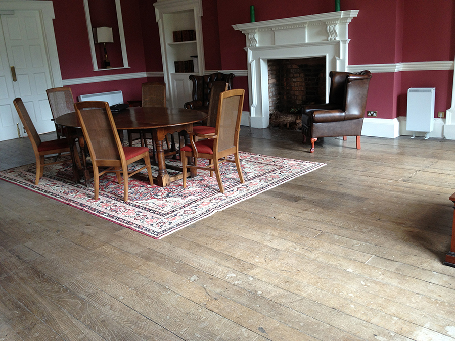 Ledbury elm floor before restoration