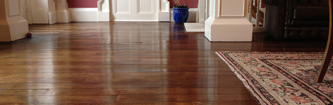 Polished old elm floor