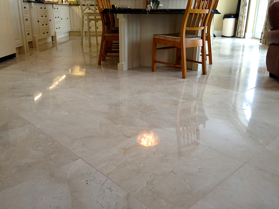 Marble floor polished 