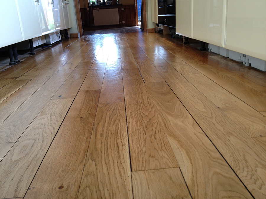 Oak floors sanded and lacquered