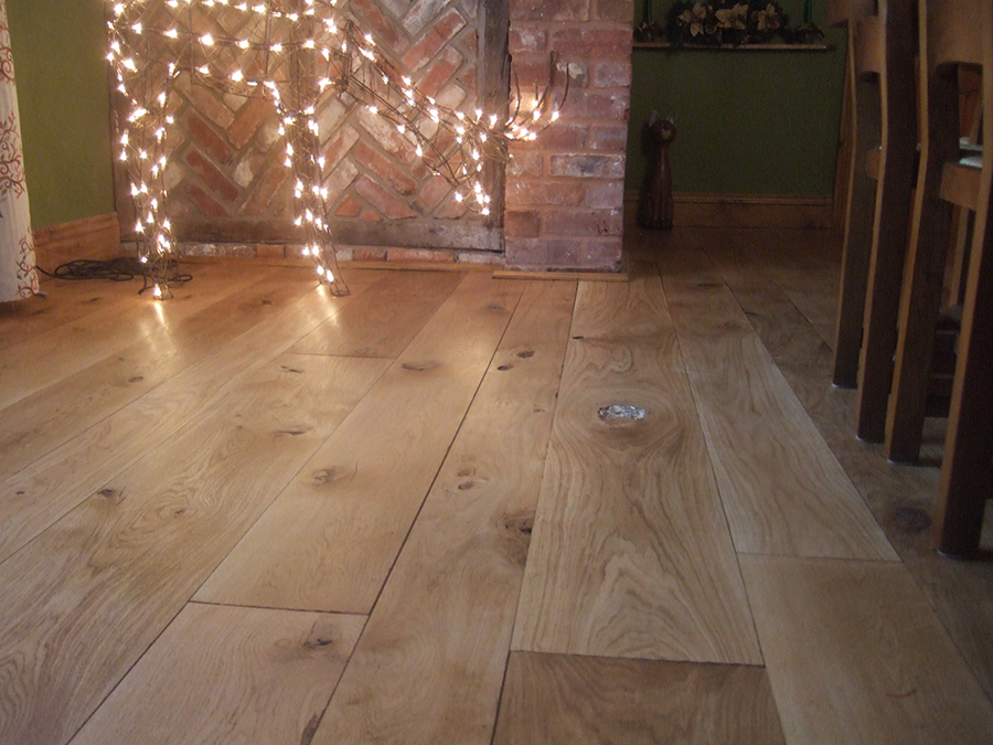 Sanded and gap filled oak floor in Malvern