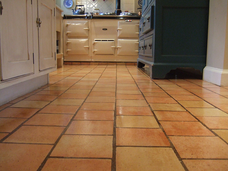 Terracotta tiles restored after damage caused by cleaning