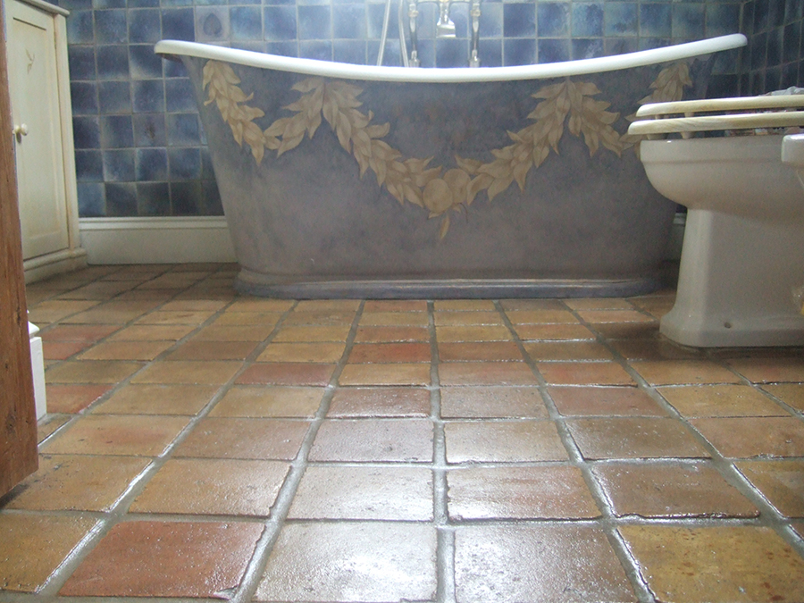Terracotta long-term seal applied to terracotta floor