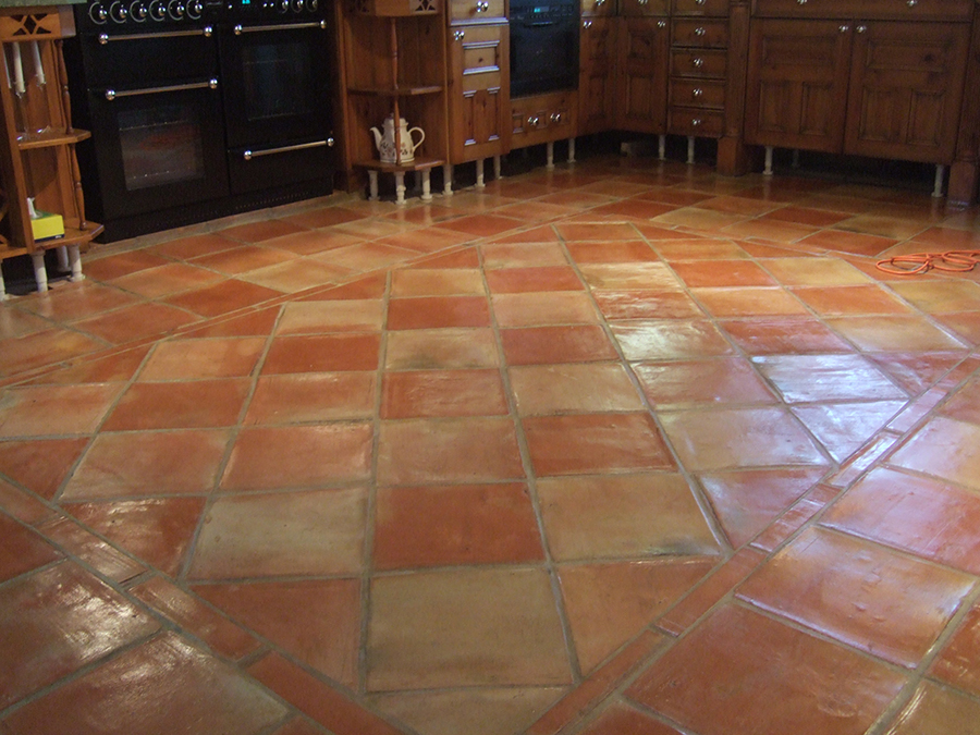 Stain proofed terracotta floor in Guildford Surrey