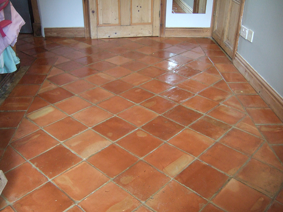 Terracotta grout cleaned and replaced