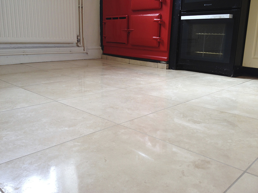 Travertine with acrylic seal removed