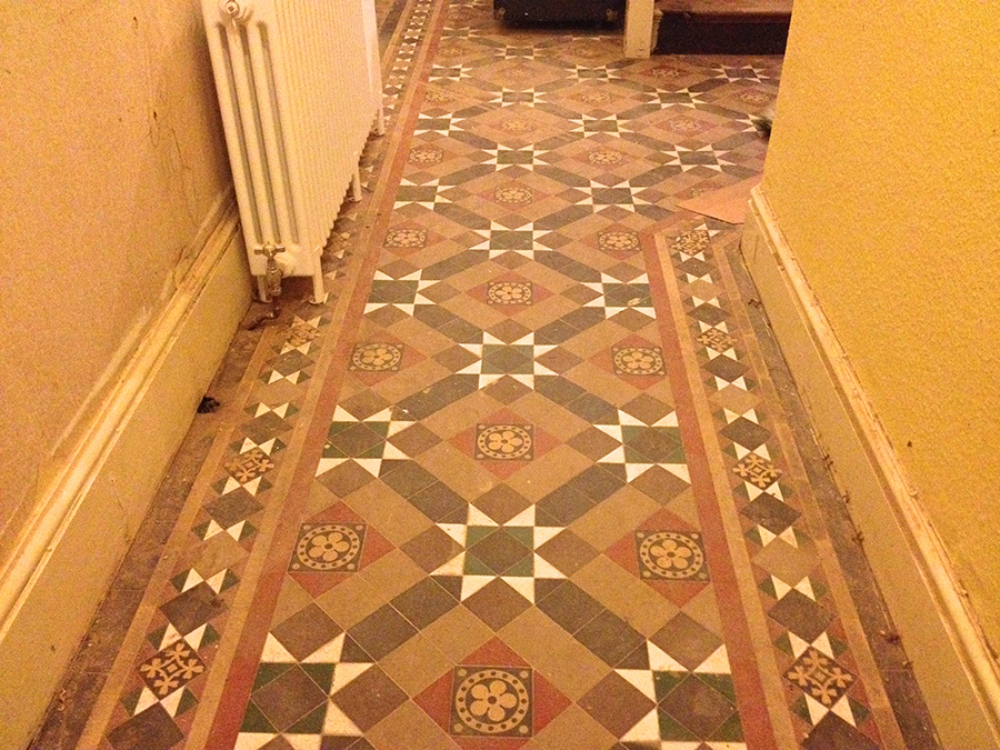 Soiled tiled floor