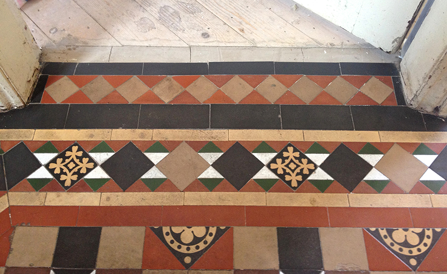 Victorian tiled floor repaired