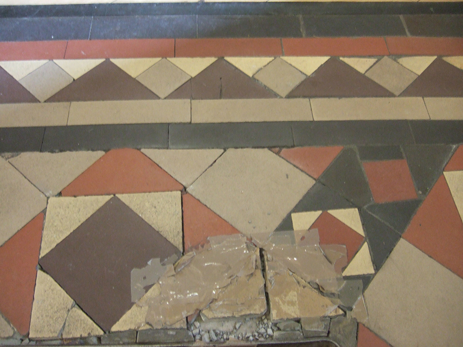 Damaged Victorian tiles