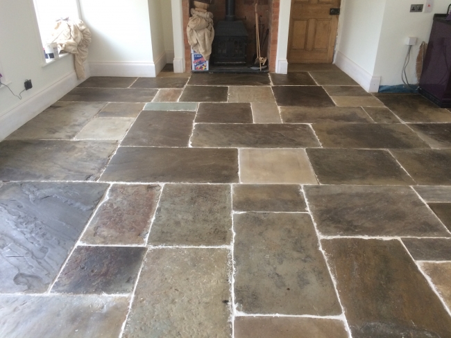 flagstone floor polished
